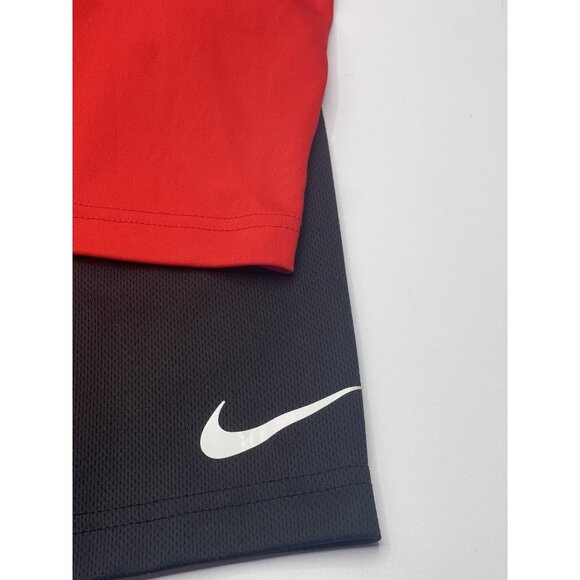 NIKE Short Set Boys Size XS 4 Red Black - Picture 3 of 6